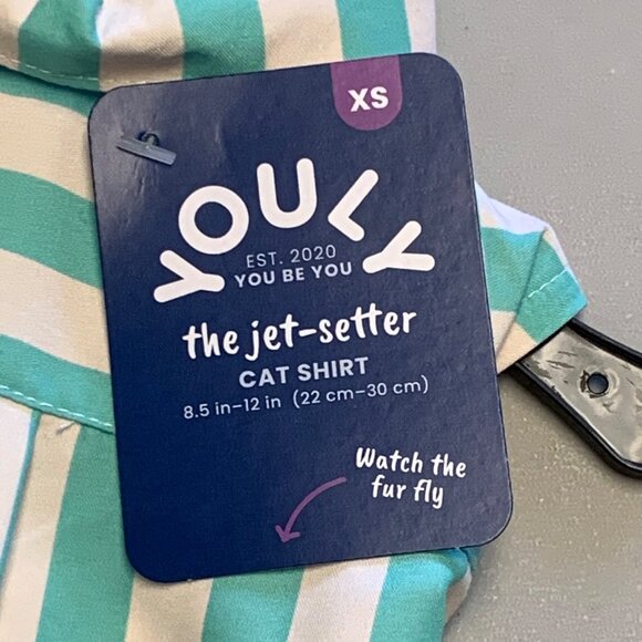 Youly Striped Pet Cat Shirt Costume XS - Picture 3 of 4